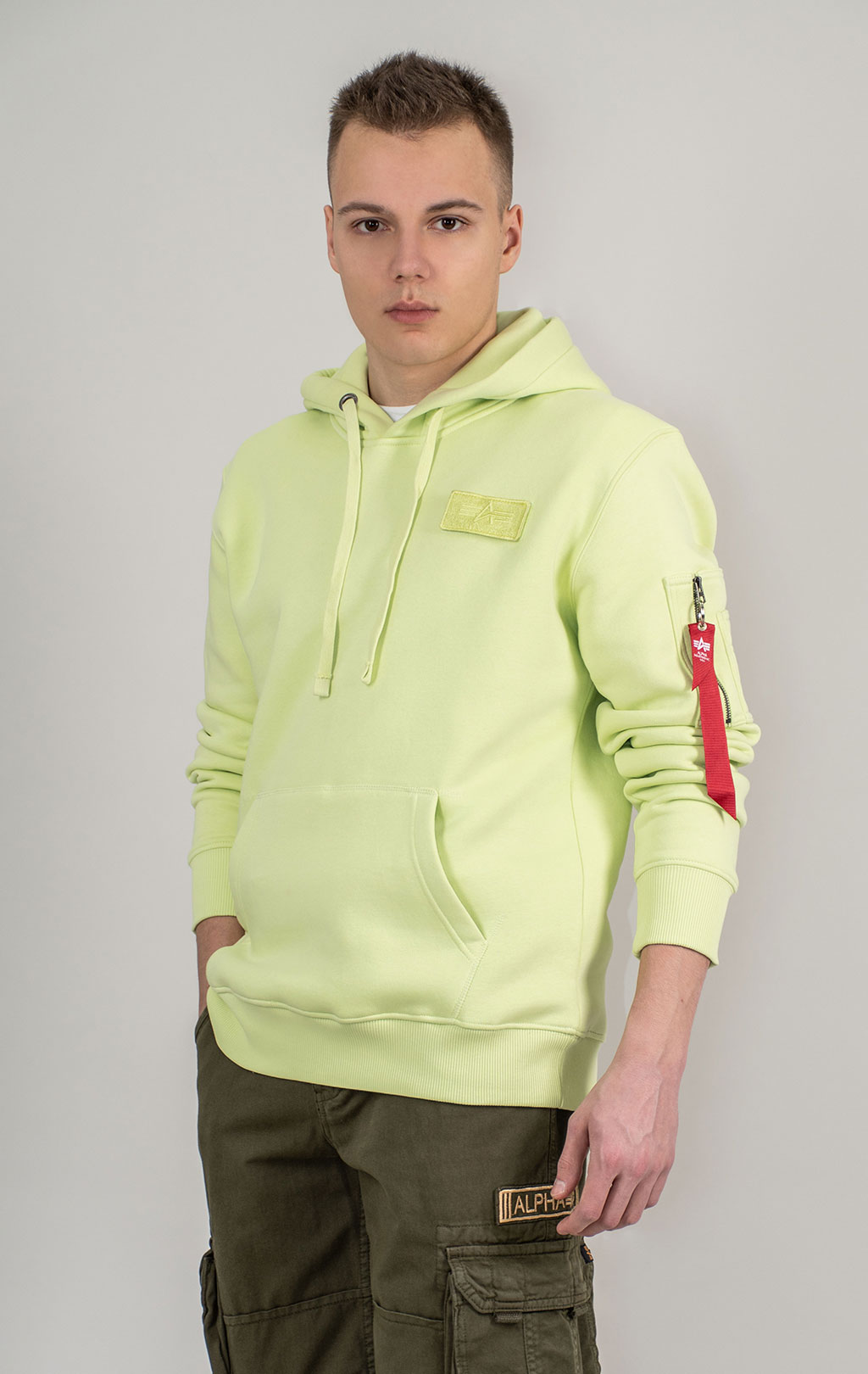 Толстовка ALPHA INDUSTRIES REFLECTIVE STRIPE HOODY arctic lime 
