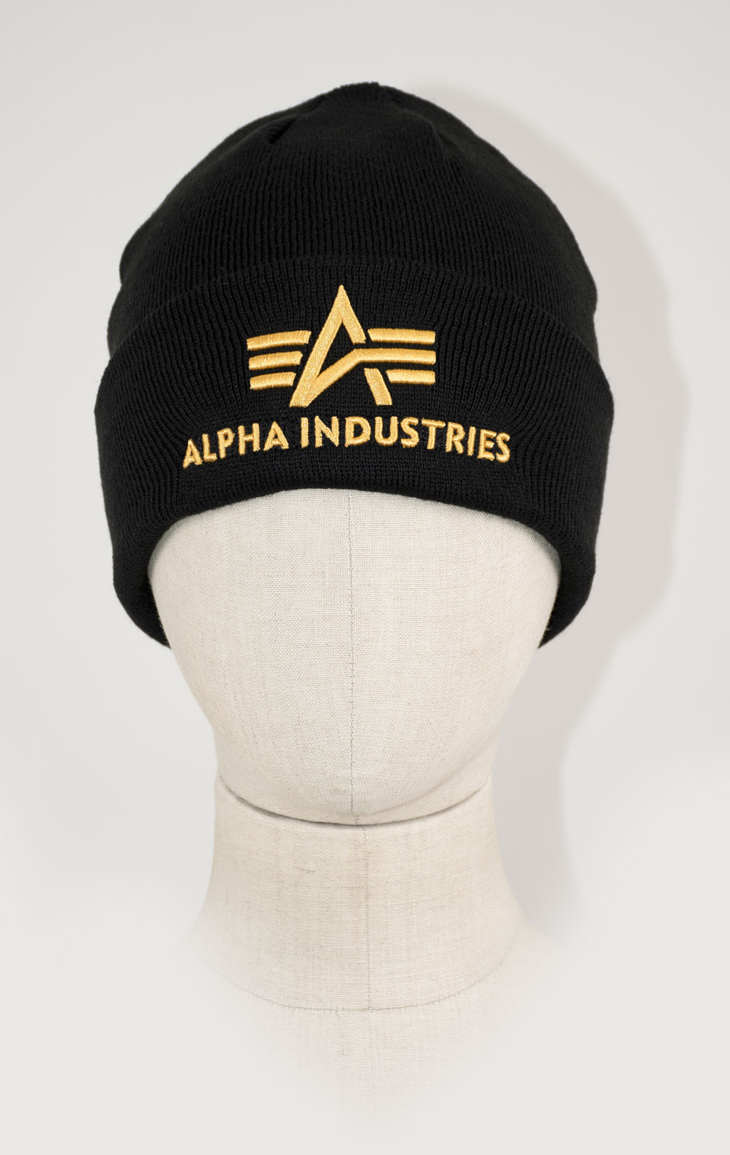Шапка ALPHA INDUSTRIES 3D BEANIE black/yellow gold 