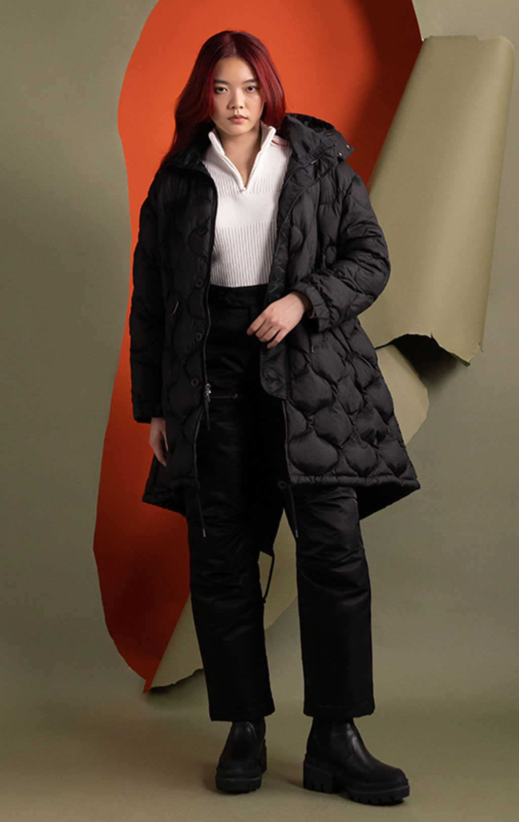 Женская куртка ALPHA INDUSTRIES M-65 FISHTAIL PUFFER FW 24/25 black 
