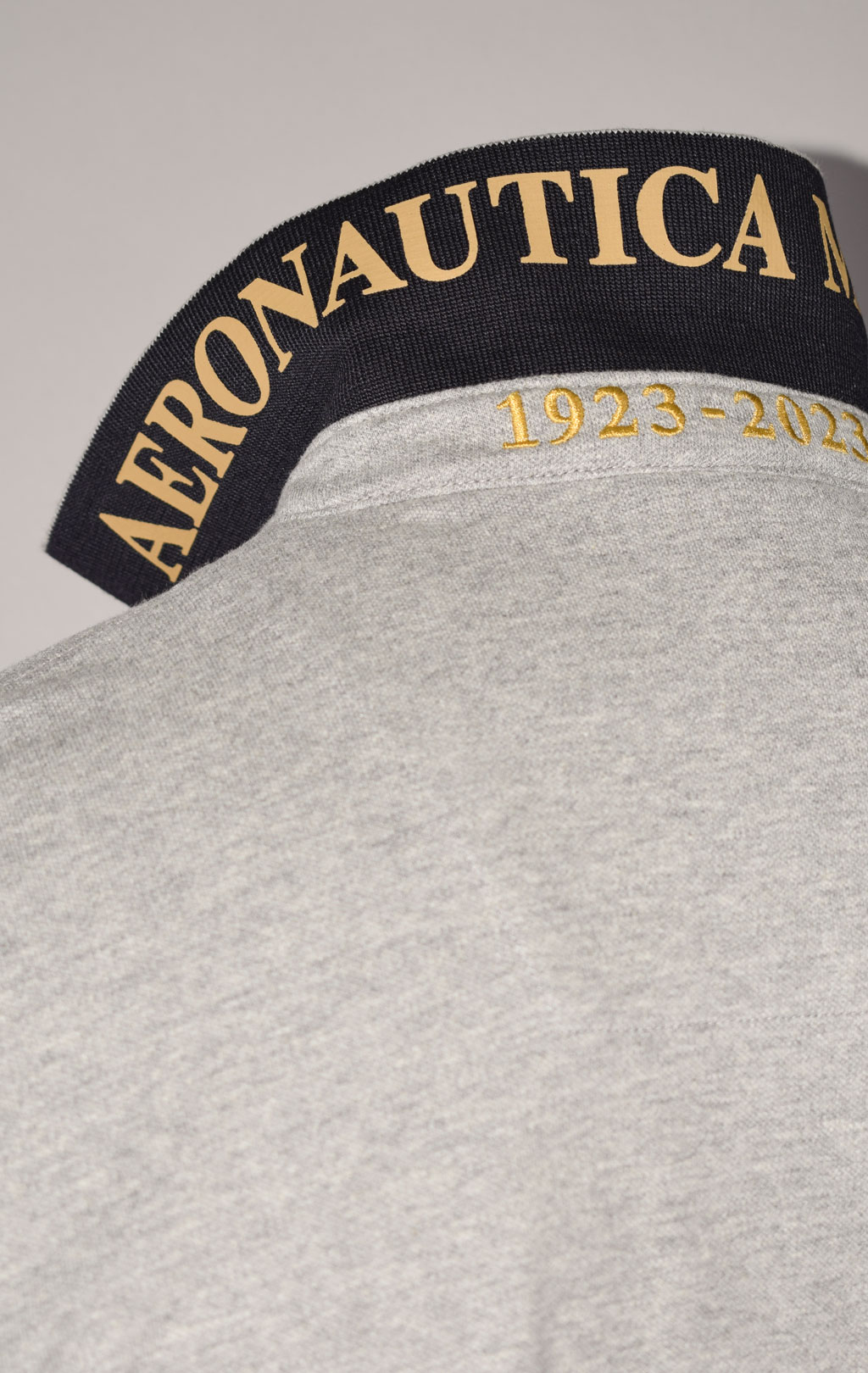 Футболка-поло AERONAUTICA MILITARE SS 23/BD grigio melange (PO 1691) 