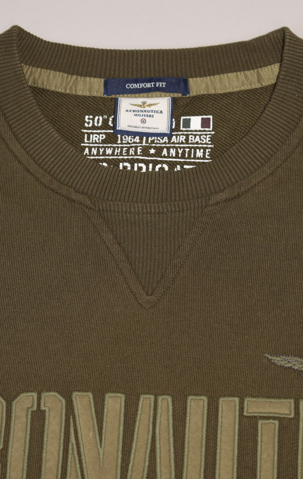 Свитшот AERONAUTICA MILITARE FW 23/24/TR off green (FE 1804) 