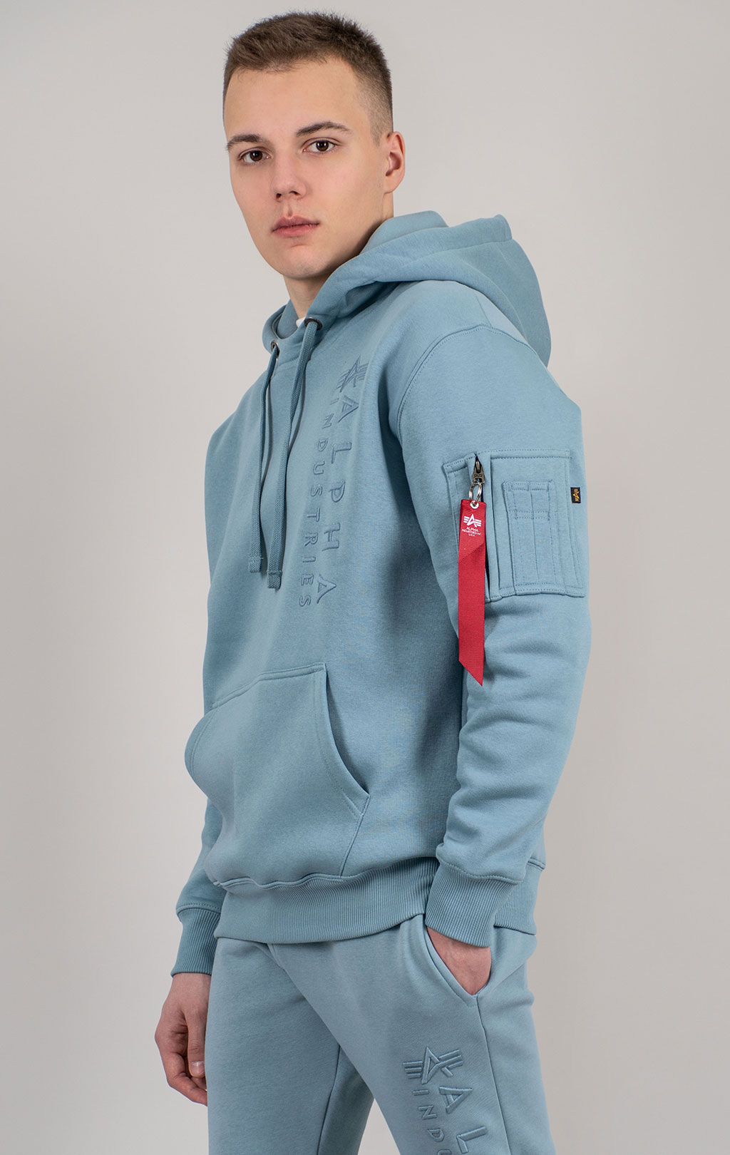 Толстовка ALPHA INDUSTRIES EMB HOODY greyblue 