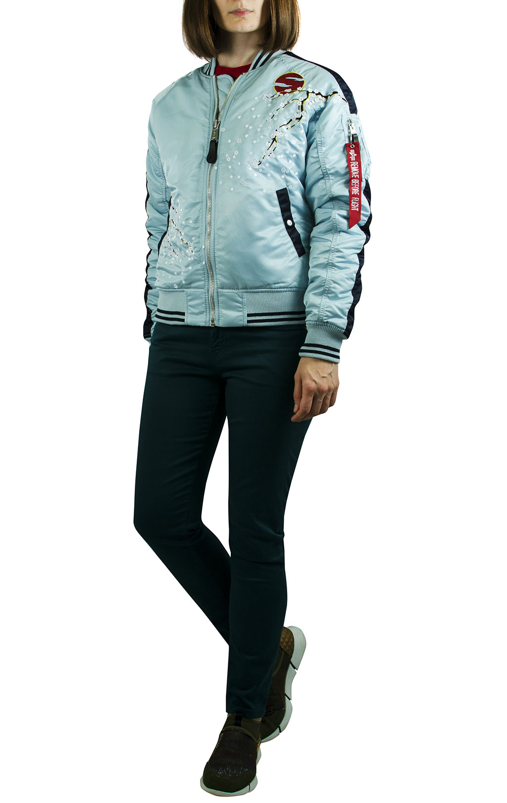 Женская куртка-бомбер лётная ALPHA INDUSTRIES MA-1 SOUVENIER air blue 