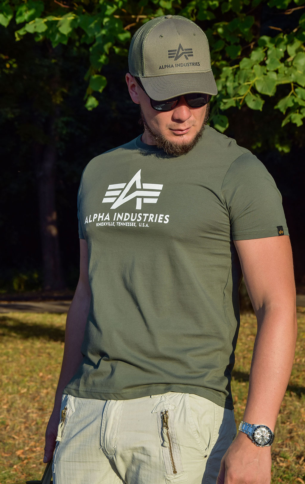 Футболка ALPHA INDUSTRIES BASIC T dark olive 