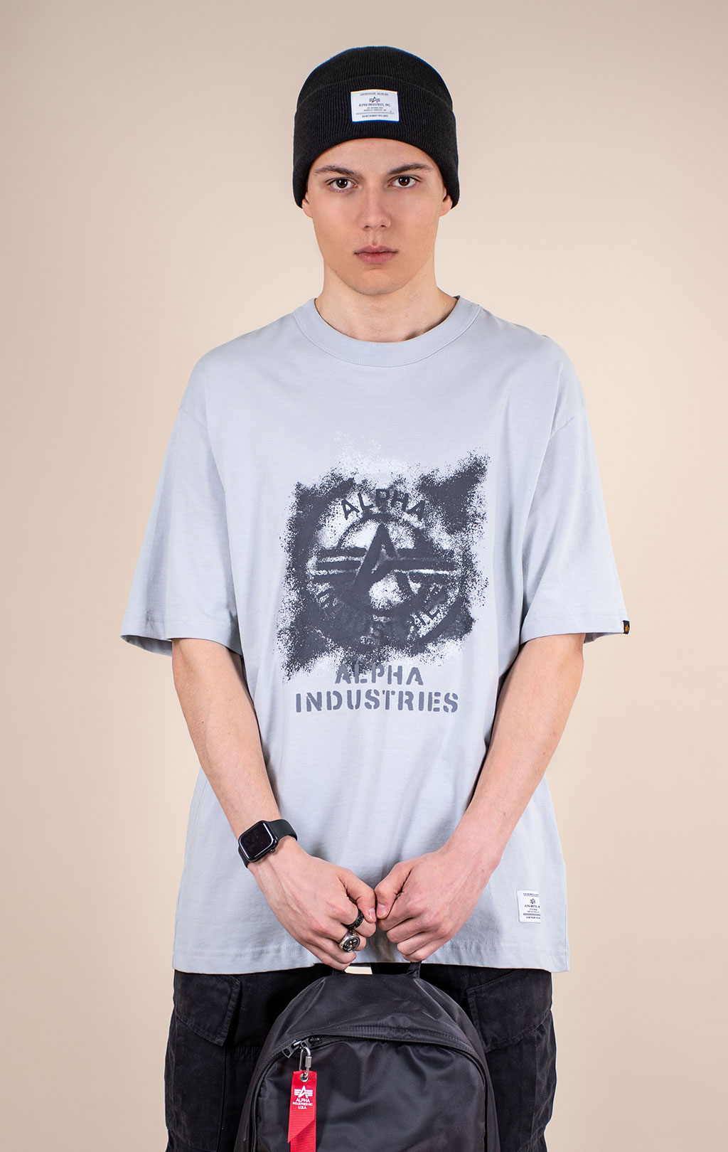 Футболка ALPHA INDUSTRIES RELAXED FADED PRINT TEE SS 26 mist 