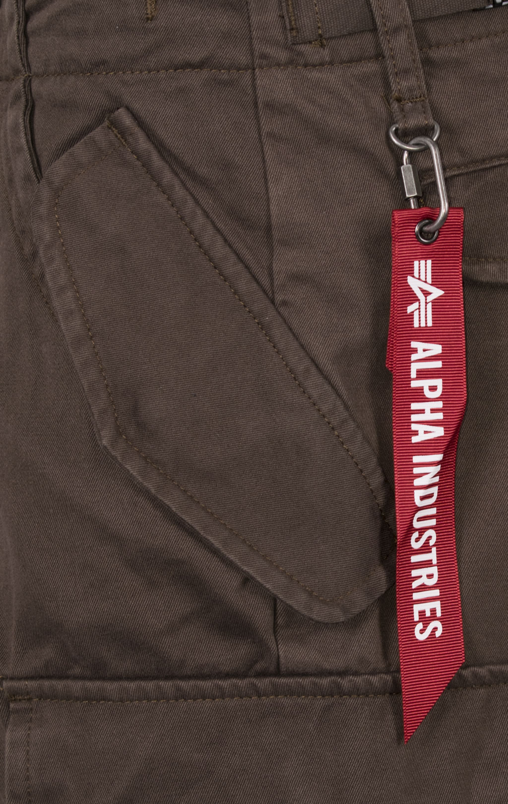 Брюки-карго парашюты ALPHA INDUSTRIES M-65 PANT плотные chocolate 
