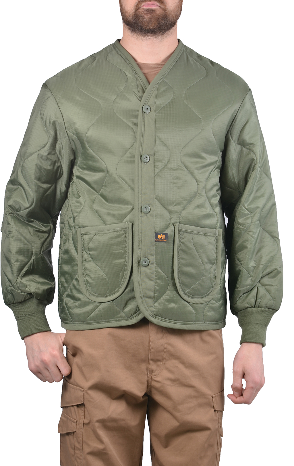 Куртка-подстёжка ALPHA INDUSTRIES M-65 CLASSIC с карманами и манжетами olive 