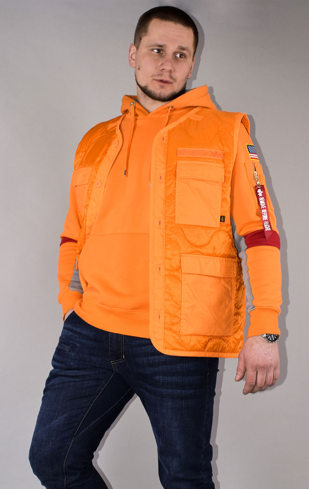Куртка-жилет ALPHA INDUSTRIES ALS UTILITY VEST FW 21 m emergency orange 