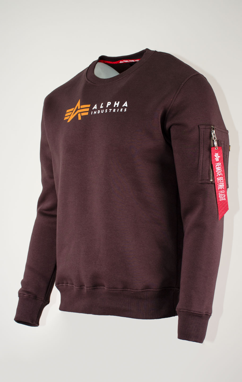 Свитшот ALPHA INDUSTRIES ALPHA LABEL SWEATER hunter brown 