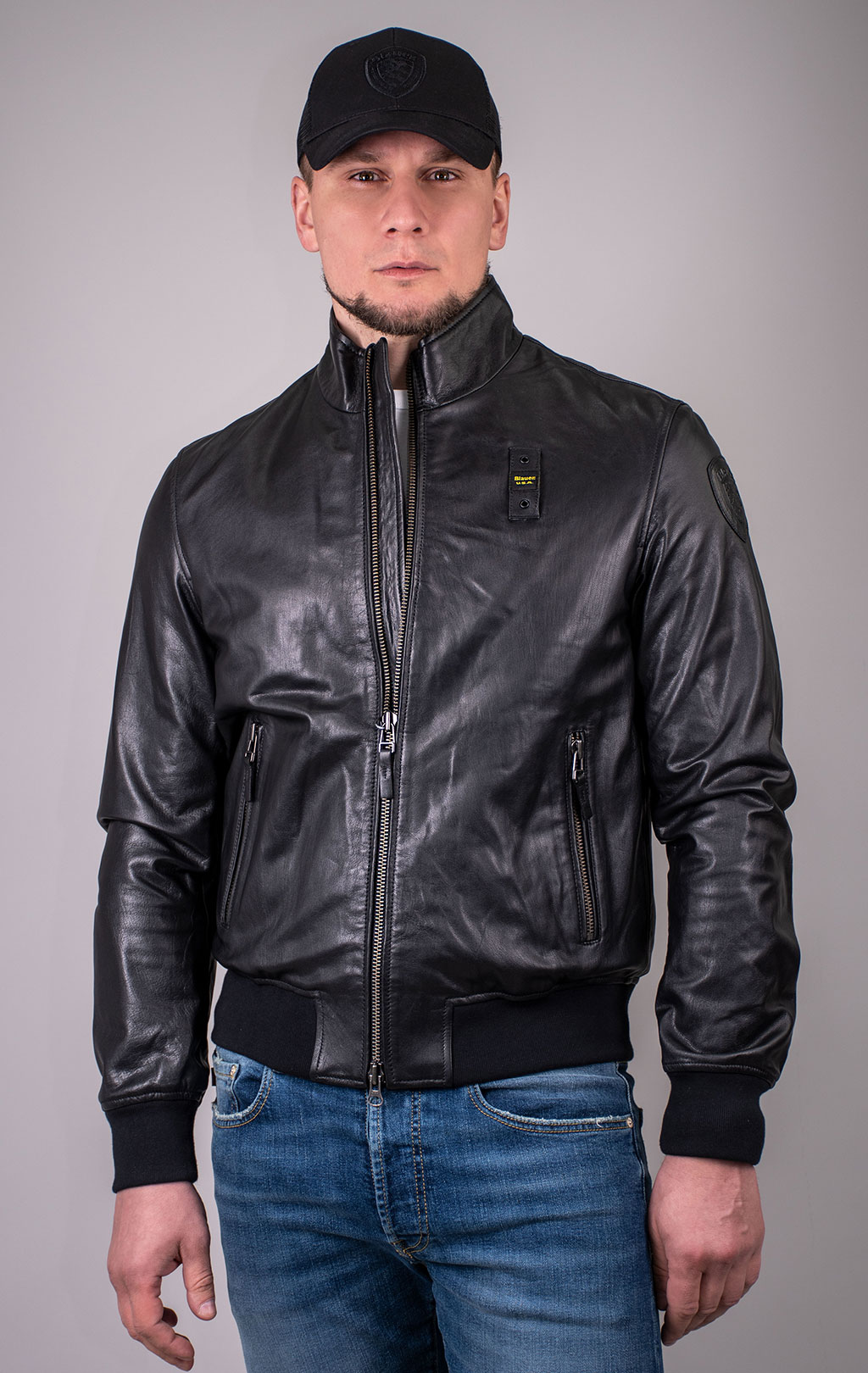 Куртка BLAUER кожа SS 24 m black (LO2417) 