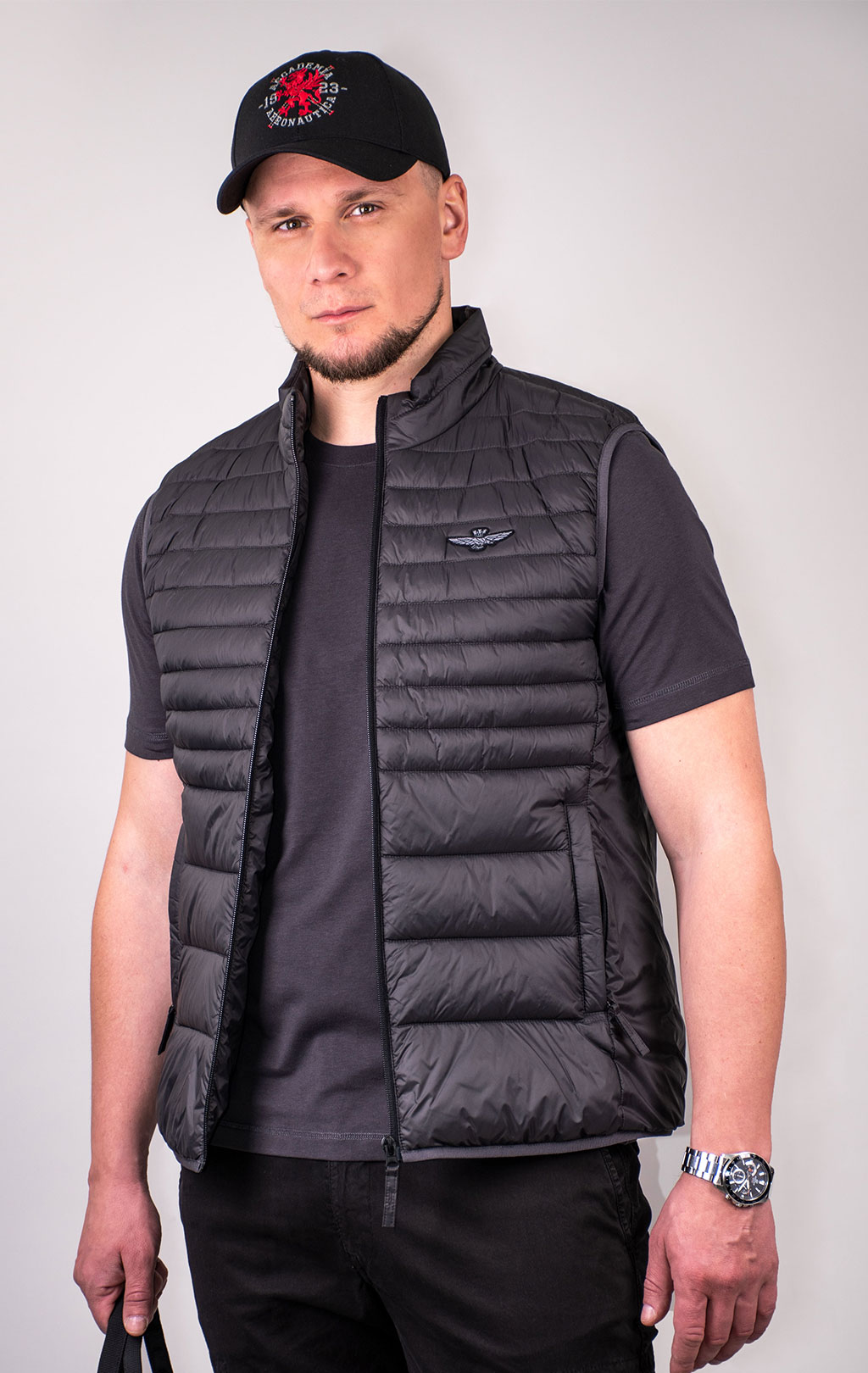Жилет AERONAUTICA MILITARE SS 24 m/CN anthracite grey (AB 2143) 