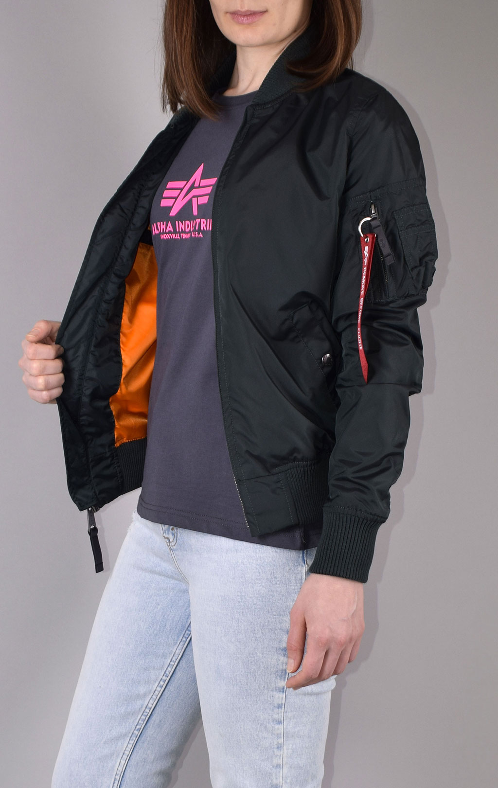 Женская ветровка-бомбер ALPHA INDUSTRIES MA-1 TT dark petrol 