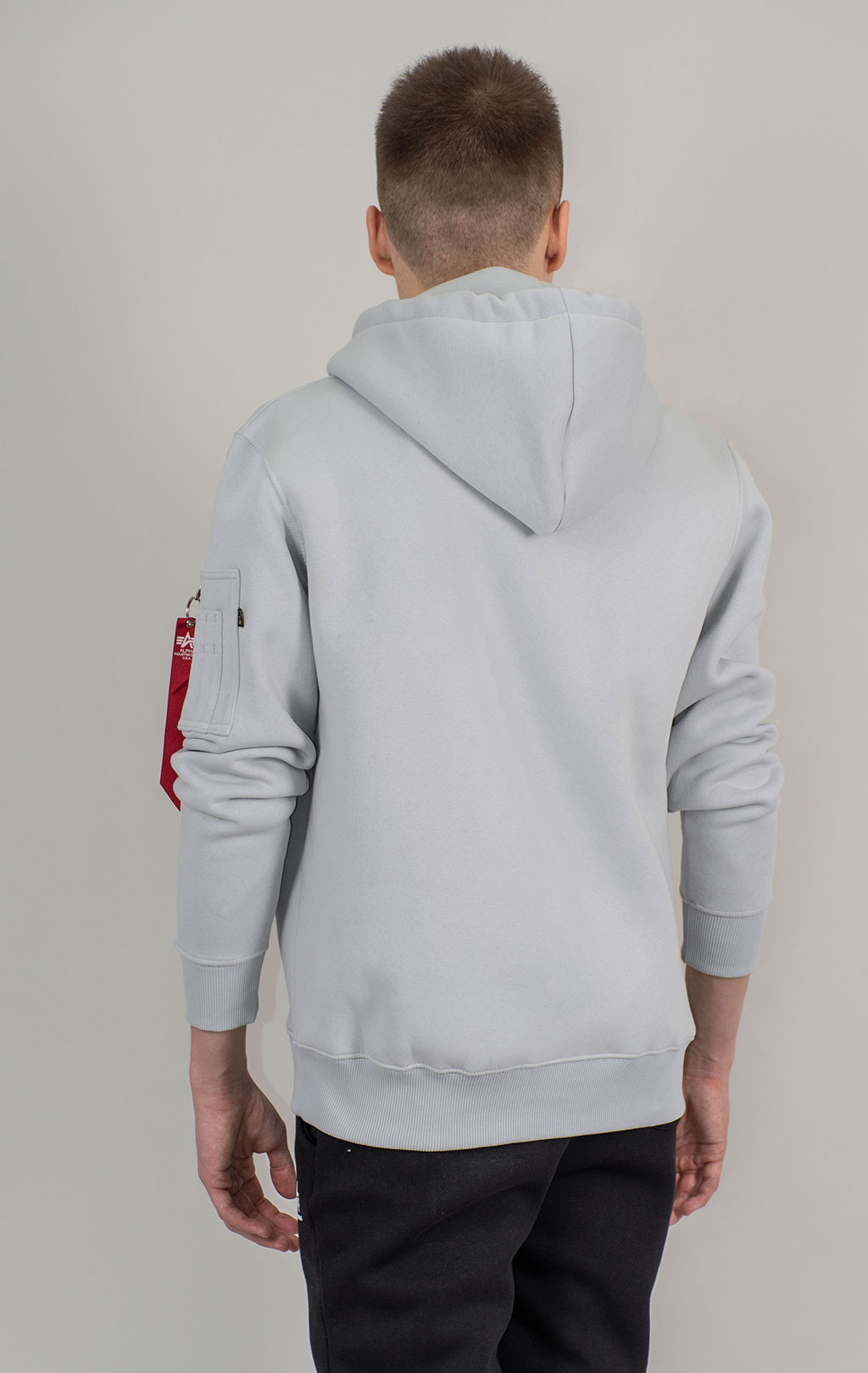 Толстовка ALPHA INDUSTRIES ALPHA LABEL HOODY pastel grey 