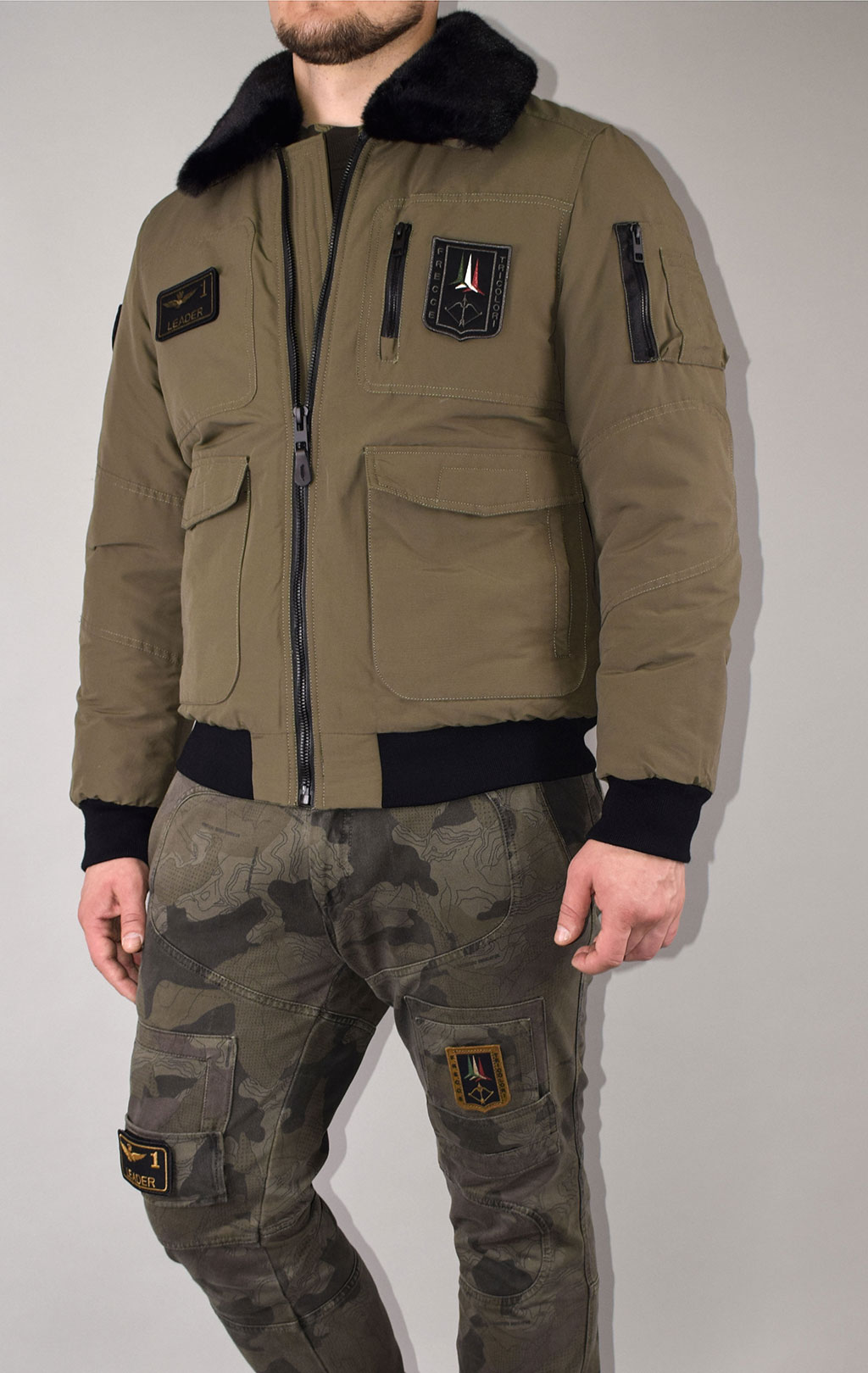 Куртка-пилот AERONAUTICA MILITARE FW 20/21/CN verde medio (AB 1907) 