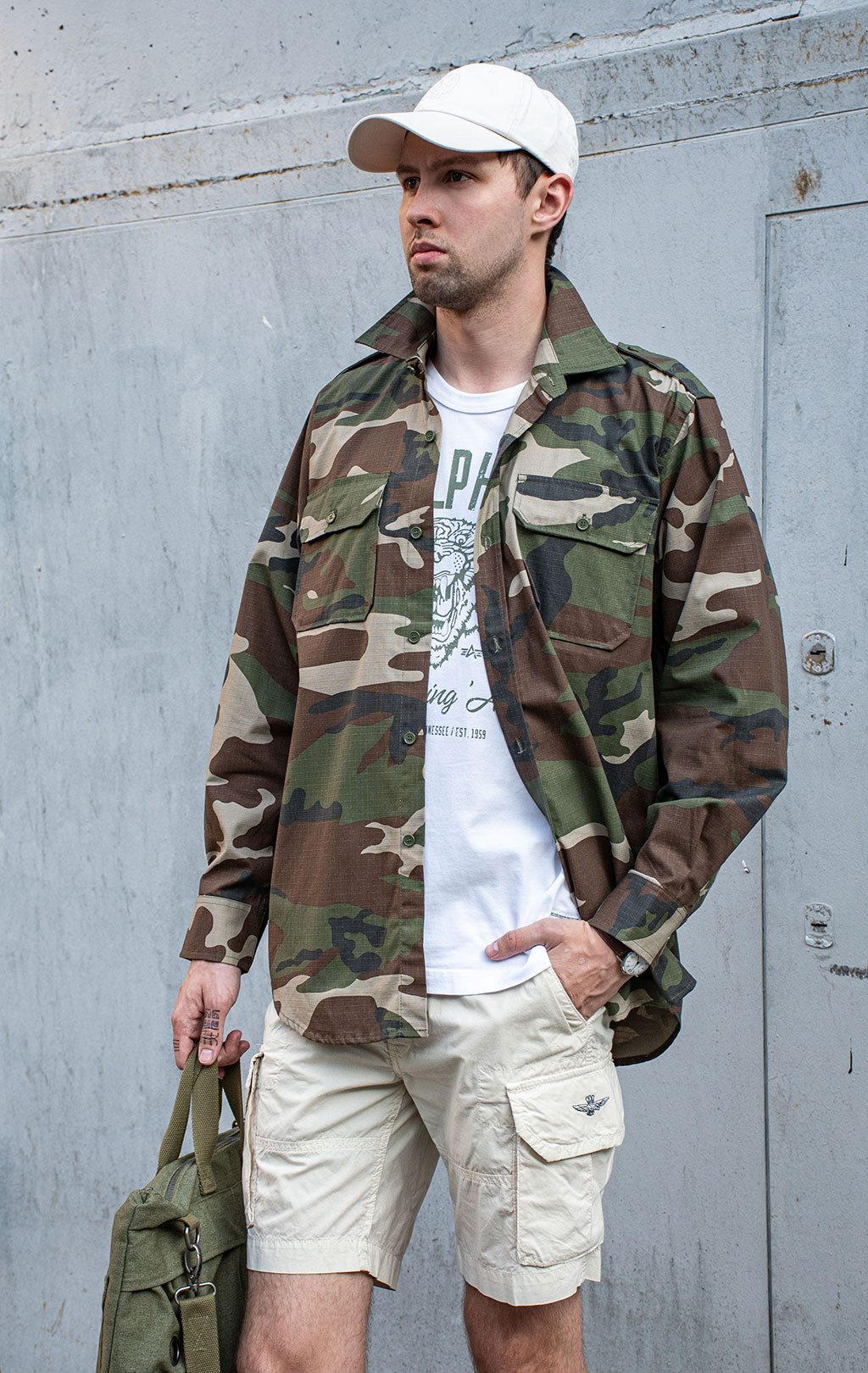 Рубашка Mil-Tec rip-stop camo woodland 