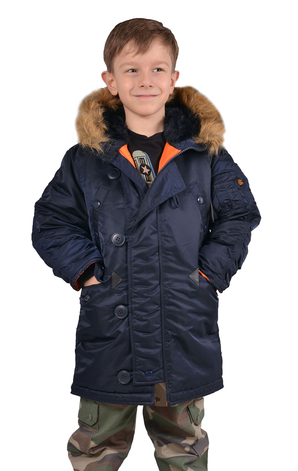 Детская аляска длинная ALPHA INDUSTRIES N-3B CLASSIC rep. blue 