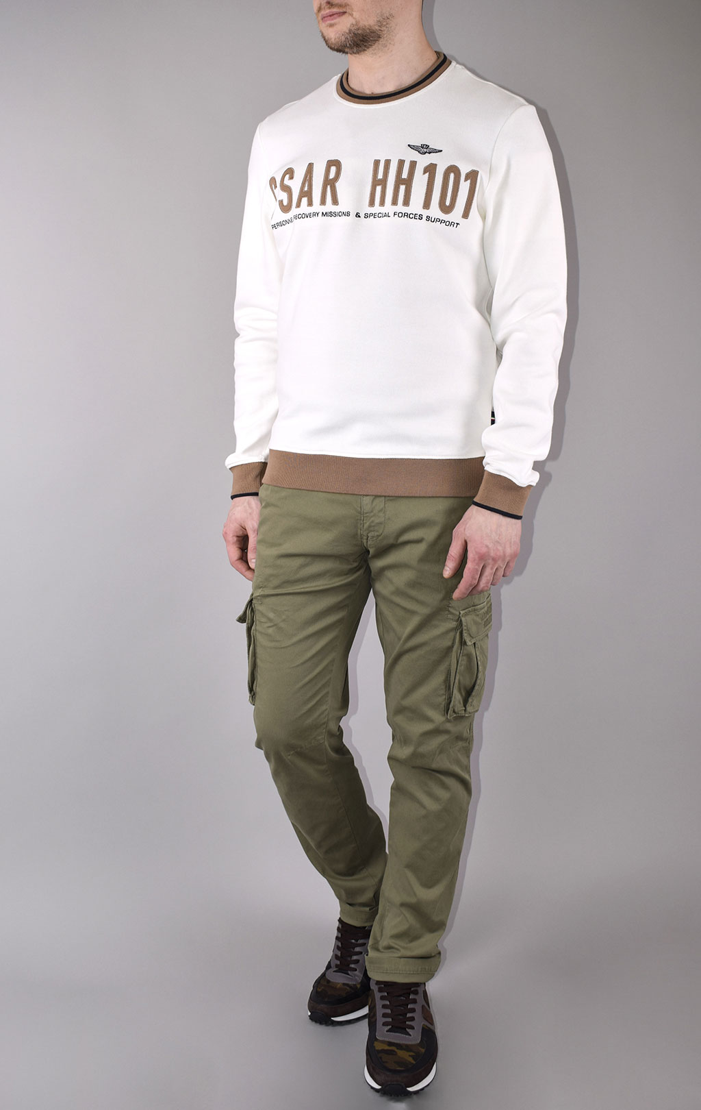 Свитшот AERONAUTICA MILITARE SS 20/TR of white (FE 1468) 