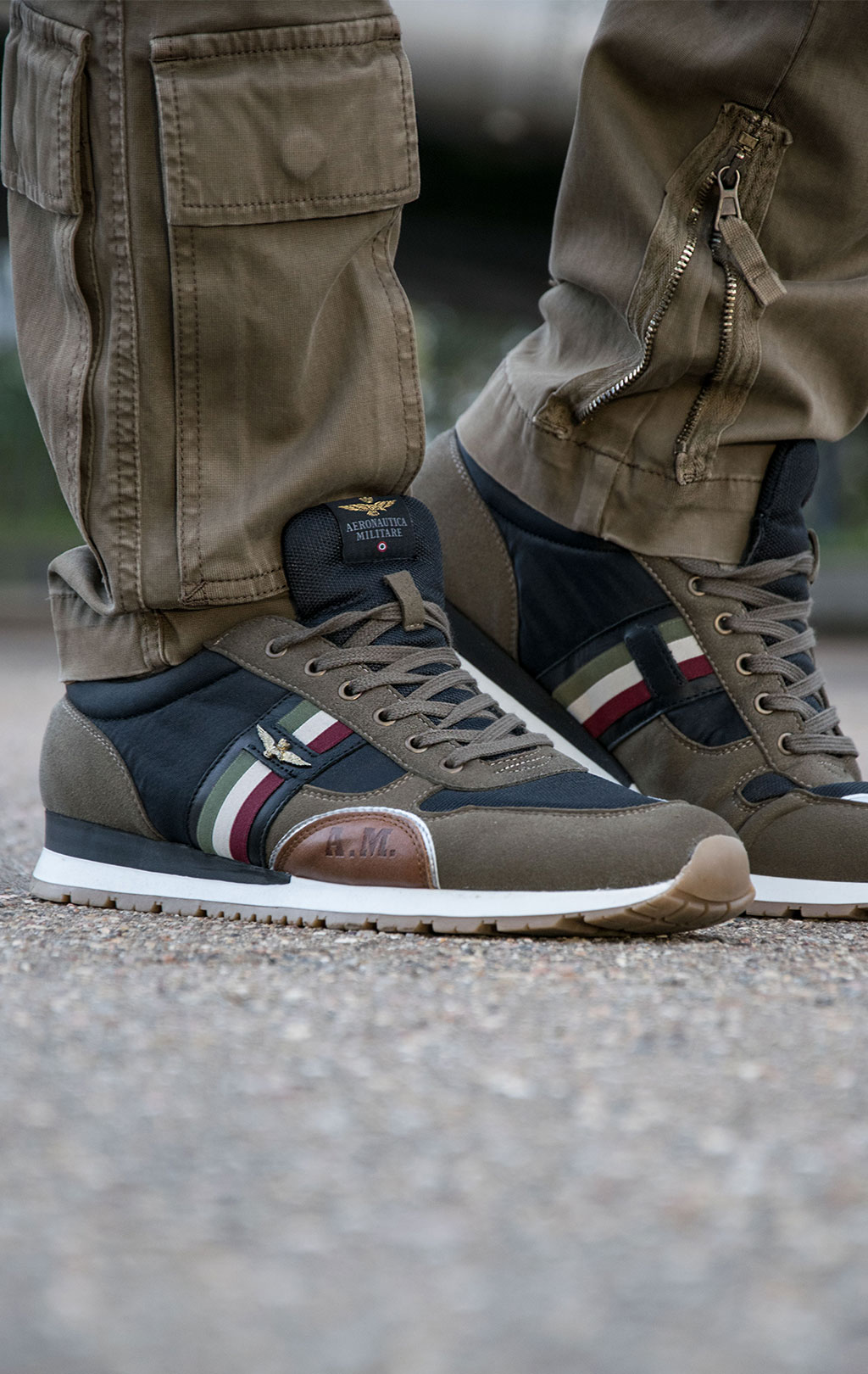 Кроссовки AERONAUTICA MILITARE SS 21 m/PT verde militare/black (SC 190) 