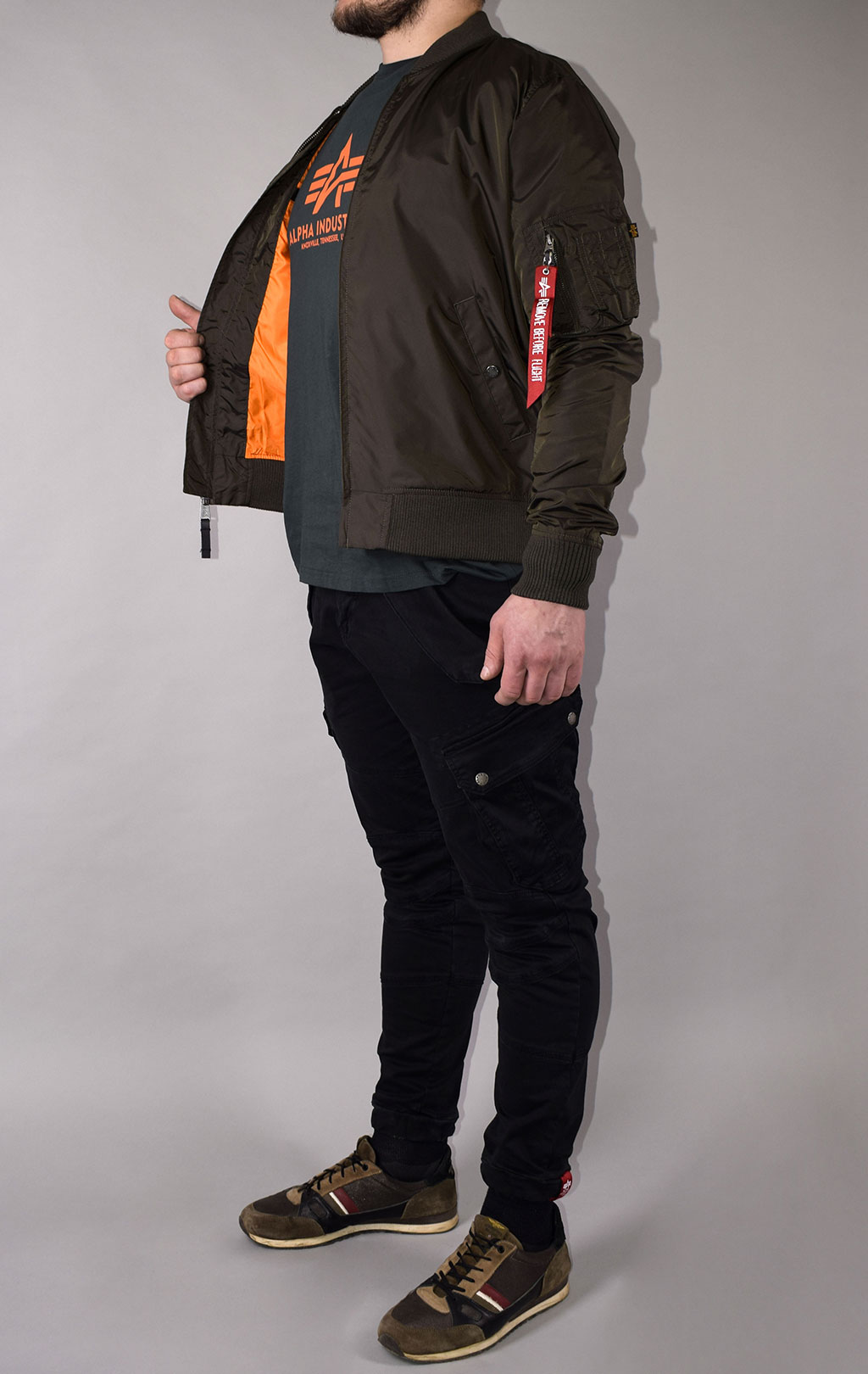 Ветровка-бомбер ALPHA INDUSTRIES MA-1 TT big size rep. grey 