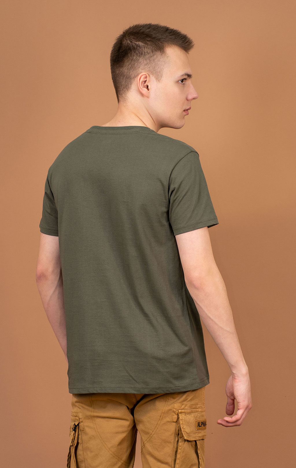 Футболка ALPHA INDUSTRIES ALPHA LABEL T dark olive 