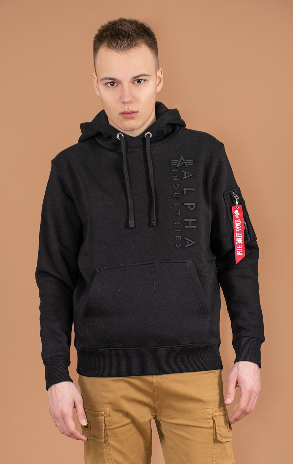 Толстовка ALPHA INDUSTRIES EMB HOODY black 