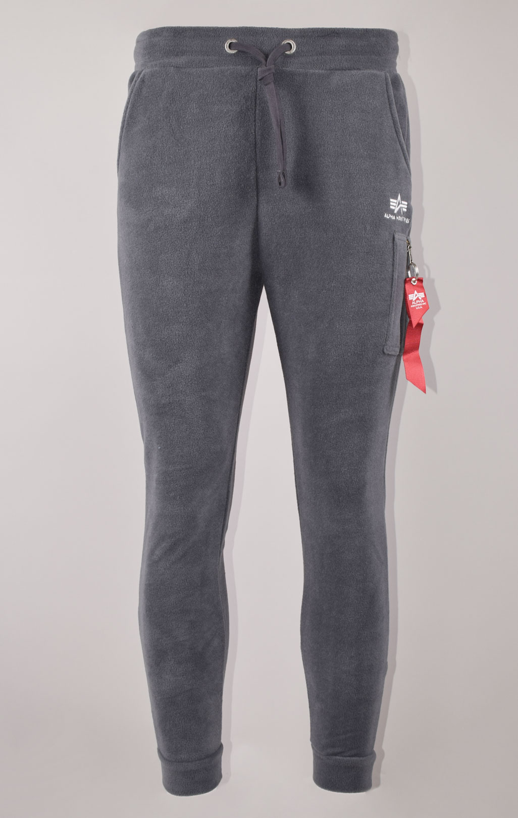 Брюки спортивные джоггеры ALPHA INDUSTRIES BASIC JOGGER SMALL LOGO POLAR greyblack 
