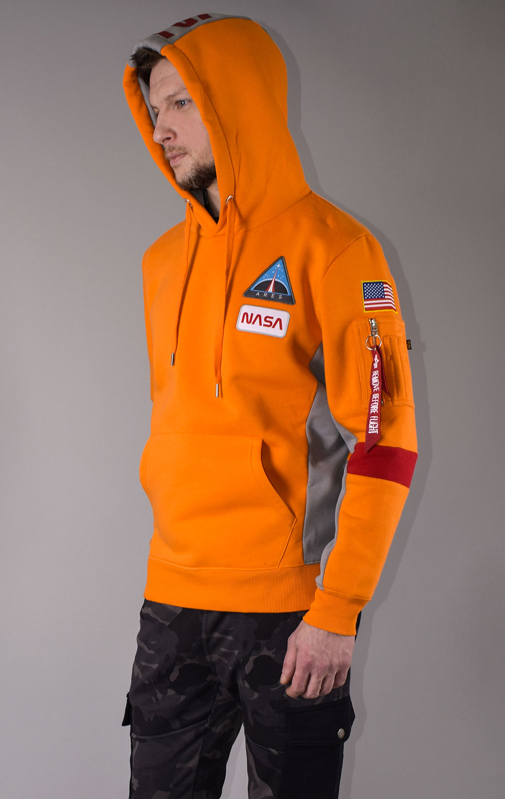 Толстовка ALPHA INDUSTRIES NASA SPACE CAMP HOODY alpha orange 