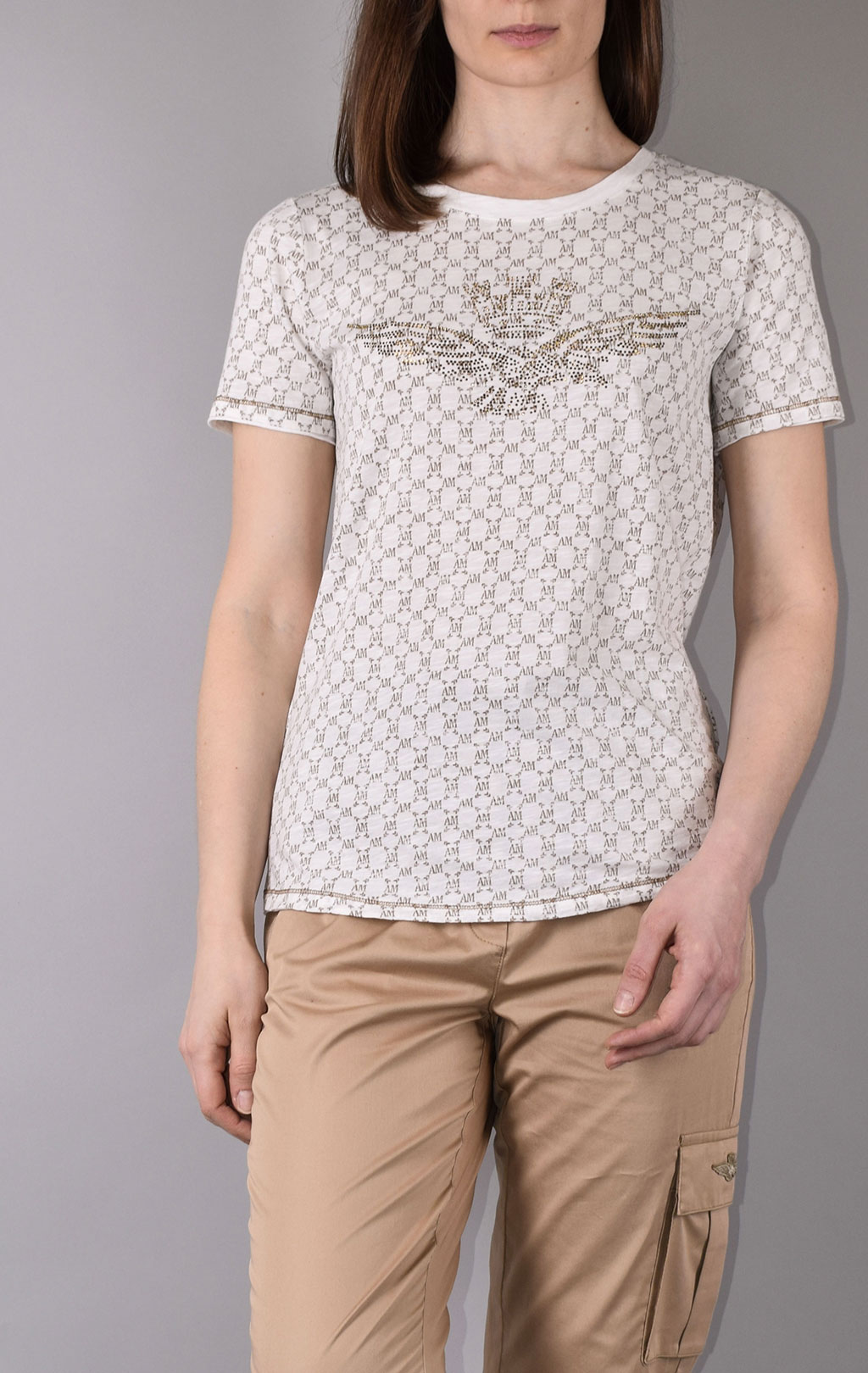Женская футболка AERONAUTICA MILITARE SS 20/PT bianco (TS 1741) 