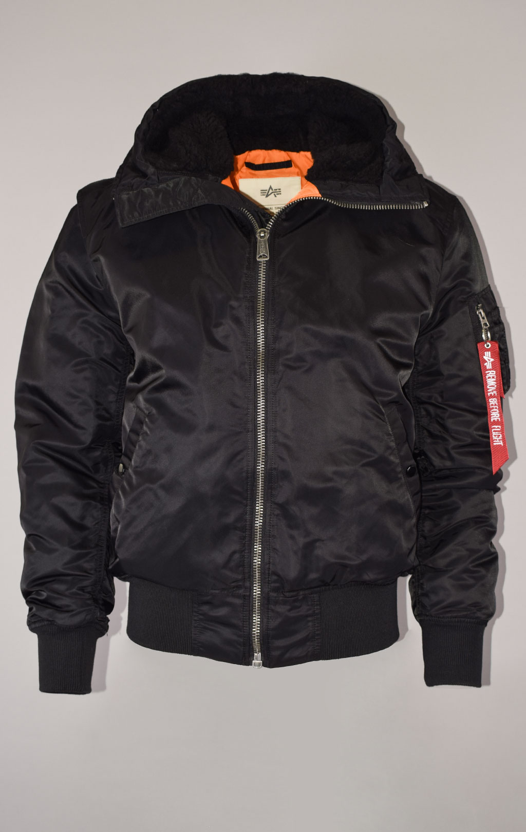 Куртка ALPHA INDUSTRIES MA-1 HOODED black 