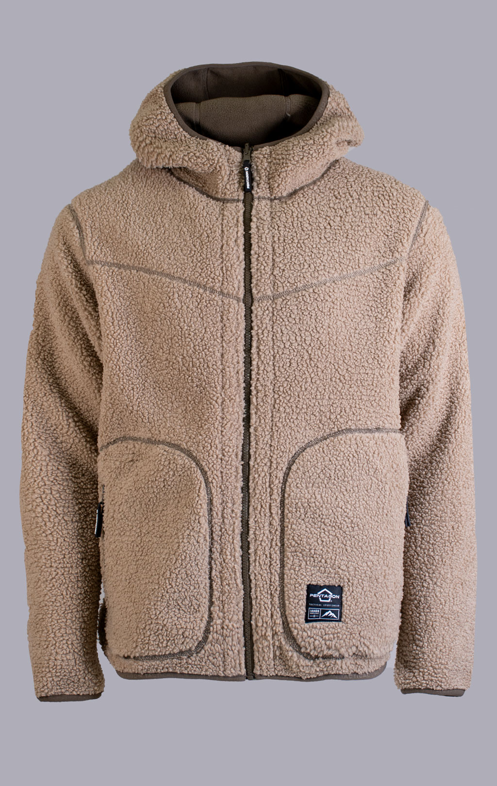 Куртка с капюшоном Pentagon SHERPA IANOS 2 in 1 флис khaki/06E-RAL7013 09057 