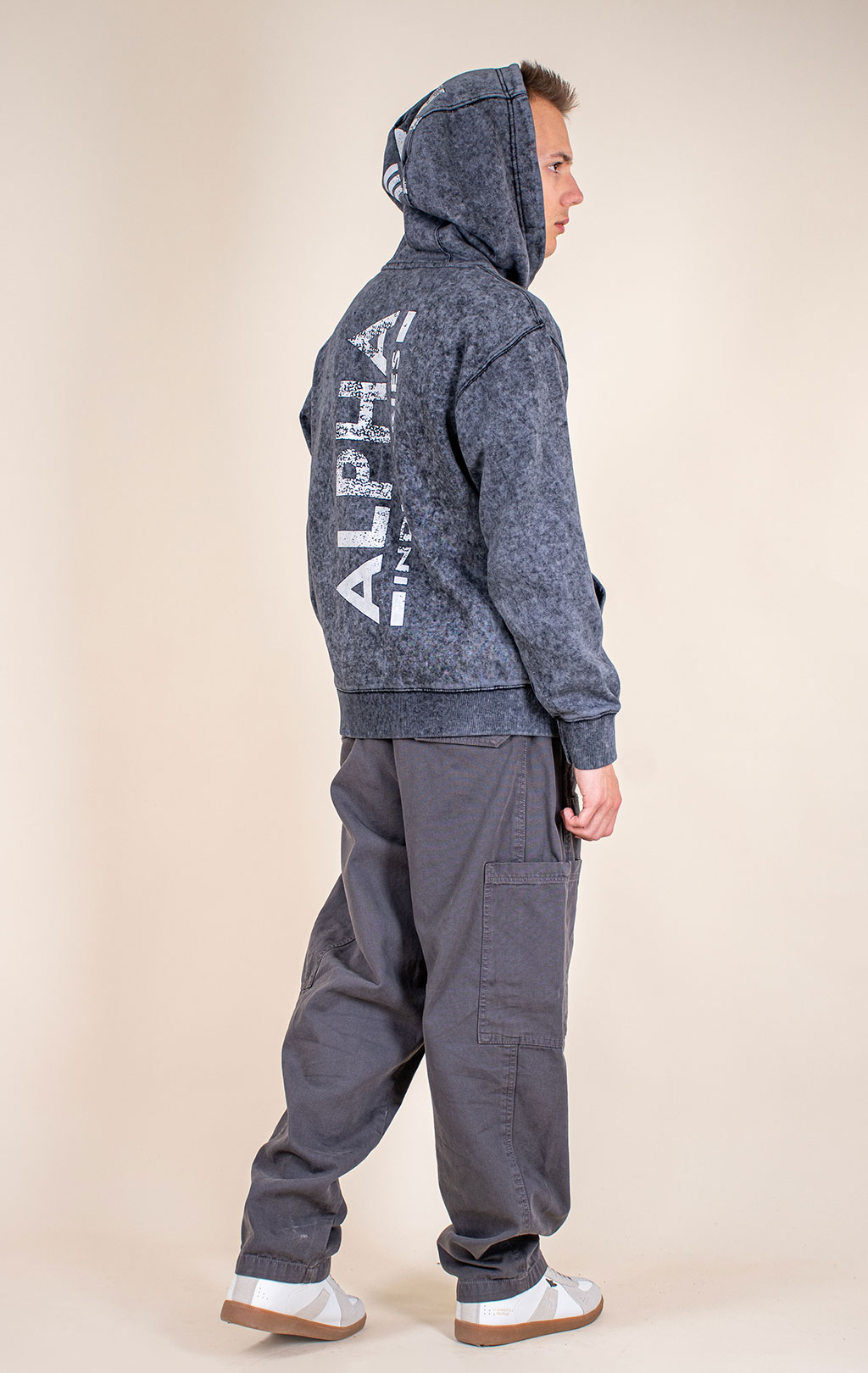 Толстовка ALPHA INDUSTRIES BACK PRINT HOODY VINTAGE black 