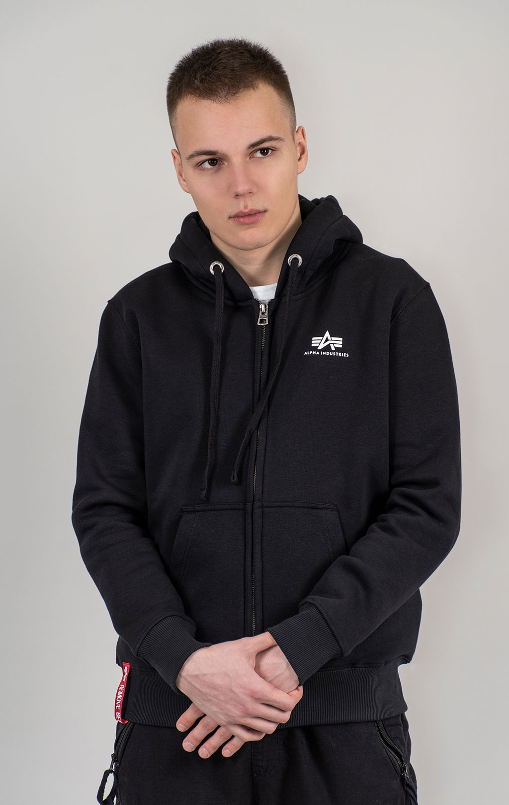 Толстовка ALPHA INDUSTRIES BASIC ZIP HOODY SMALL LOGO black 