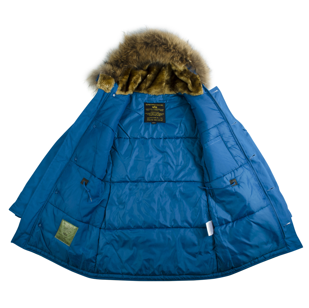 Женская аляска ALPHA INDUSTRIES POLAR натур. мех royal 
