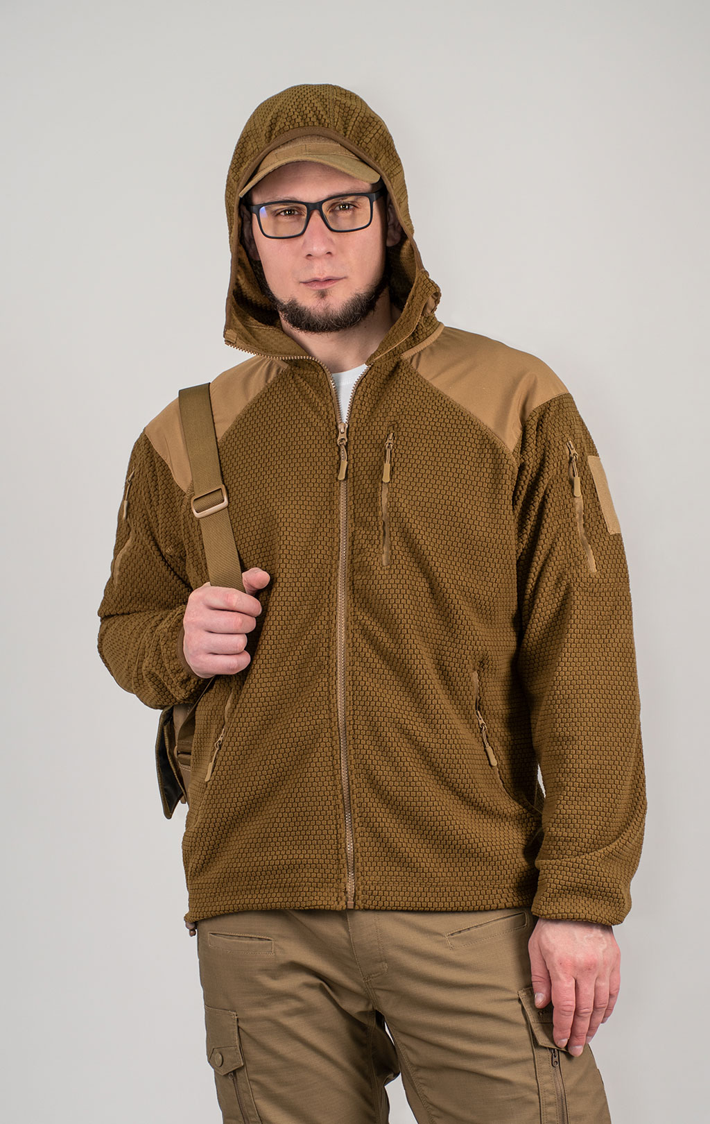 Свитер с капюшоном SABADO WINDPROOF полиэстер coyote f-2128 