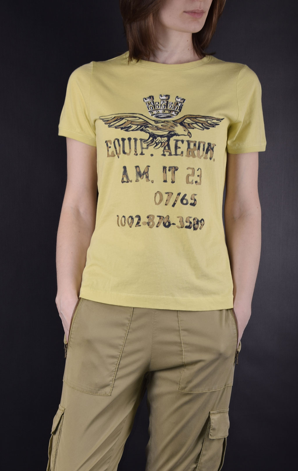 Женская футболка AERONAUTICA MILITARE SS19 lime chiaro (TS 1586) 