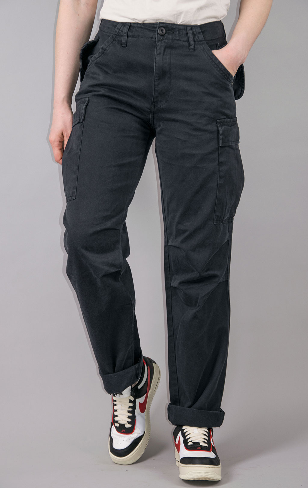 Брюки-карго парашюты ALPHA INDUSTRIES M-65 PANT плотные black 