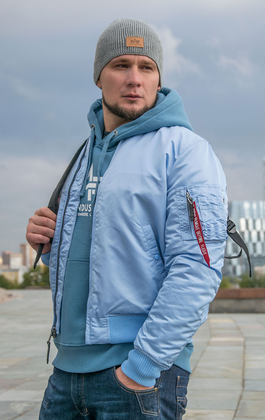 Бомбер ALPHA INDUSTRIES MA-1 VF 59 light blue 