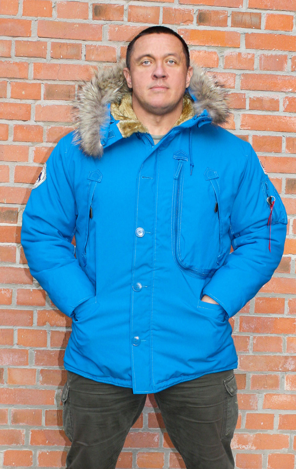 Аляска ALPHA INDUSTRIES POLAR big size натур. мех royal 