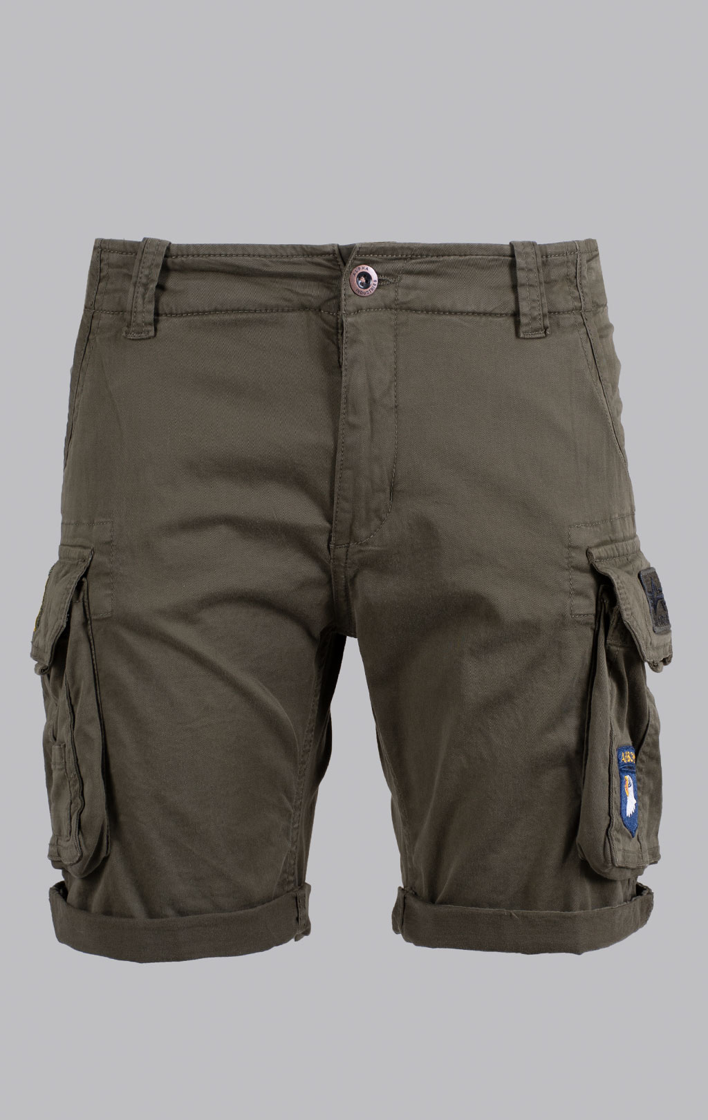 Шорты карго ALPHA INDUSTRIES CREW SHORT PATCH dark olive 