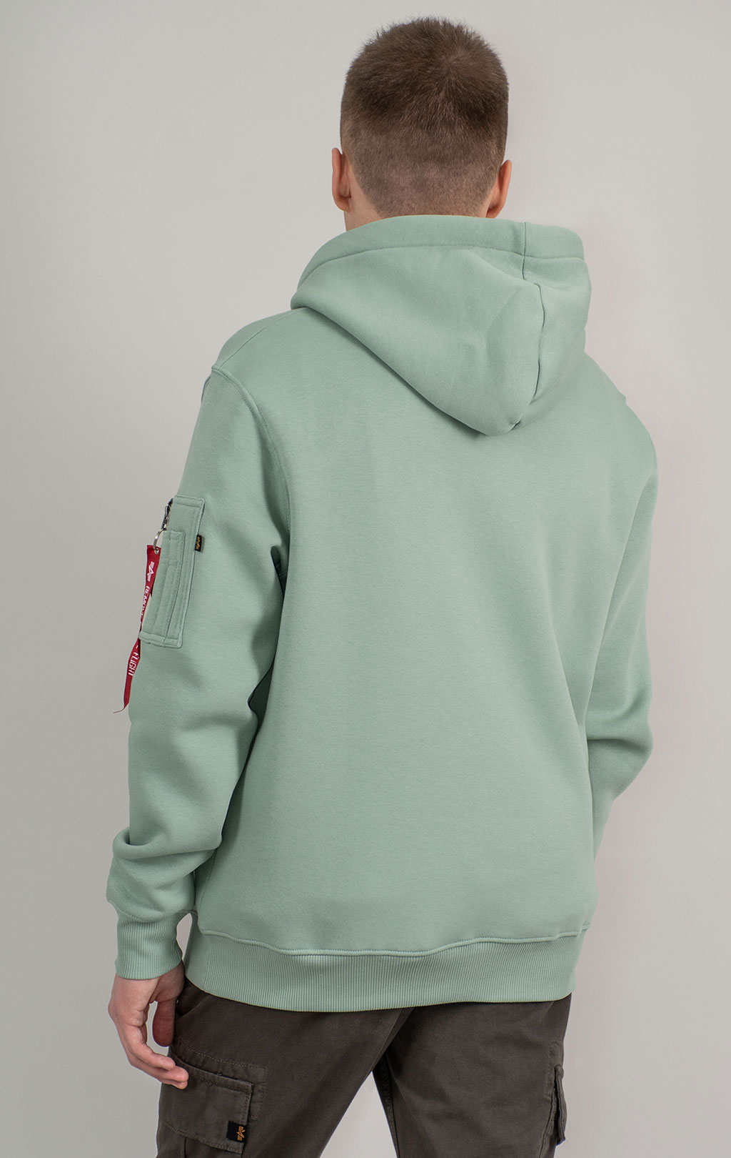 Толстовка ALPHA INDUSTRIES ALPHA LABEL HOODY dusty green 