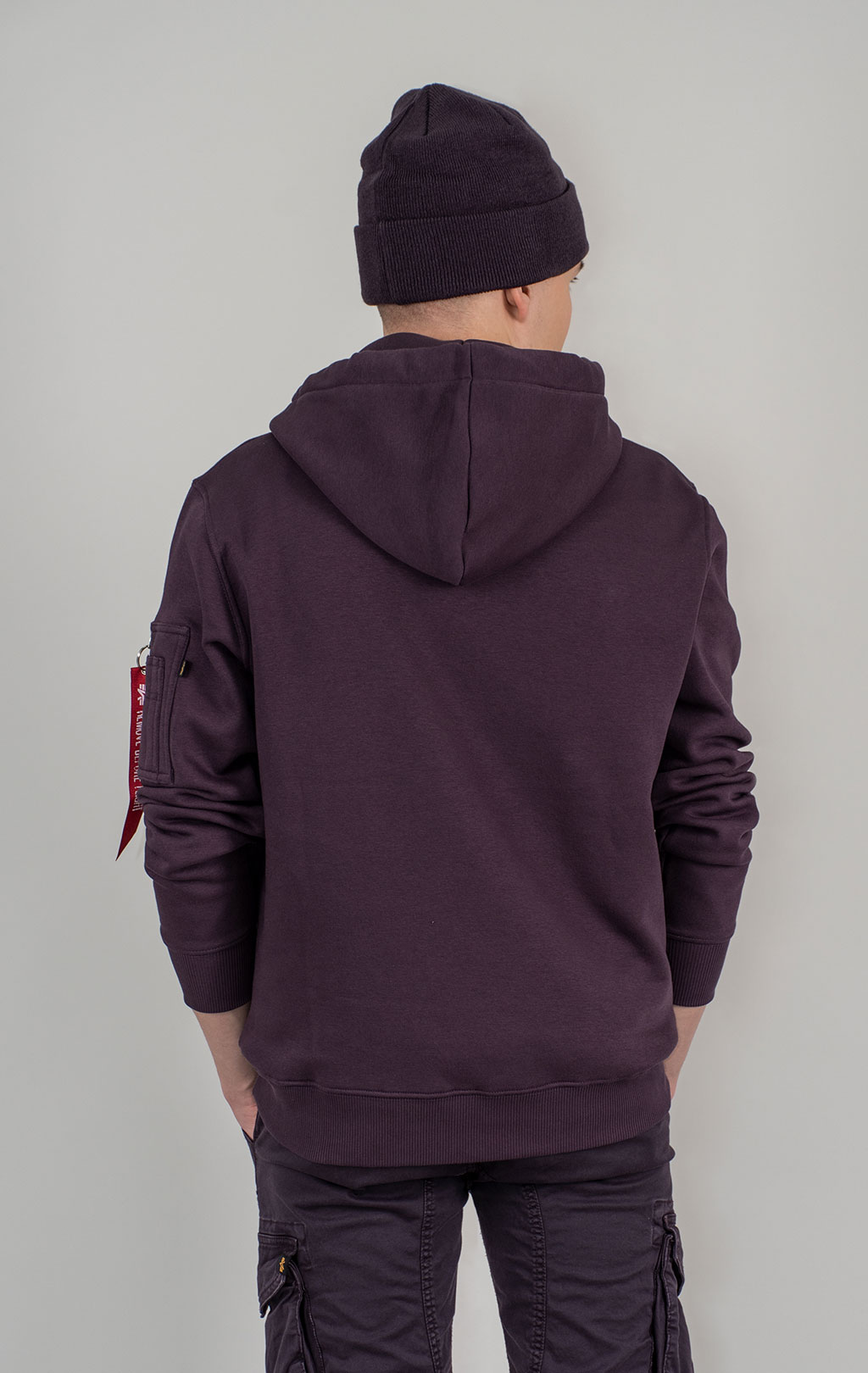 Толстовка ALPHA INDUSTRIES ALPHA LABEL HOODY plum 