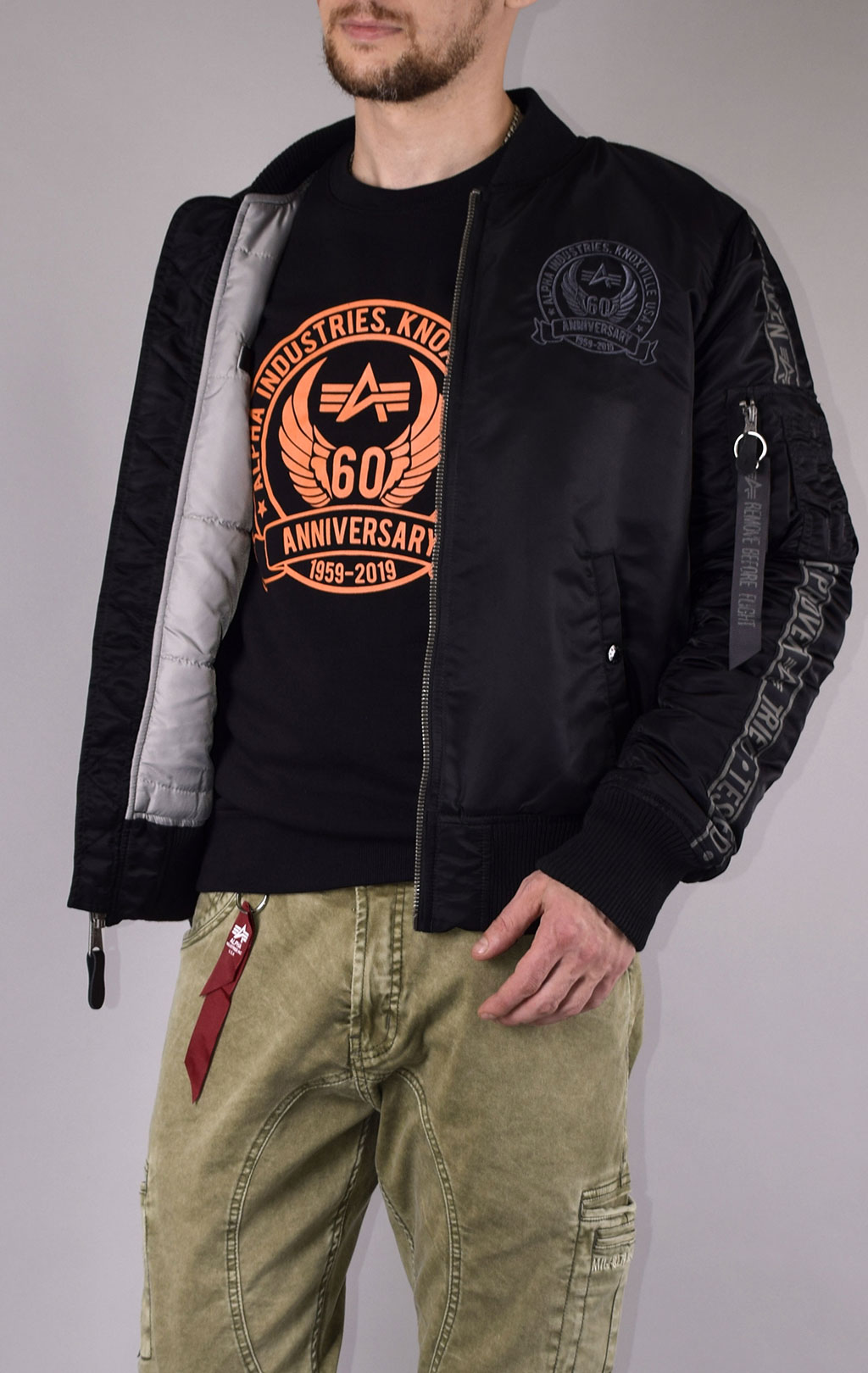 Бомбер ALPHA INDUSTRIES MA-1 60TH ANNIVERSARY black 