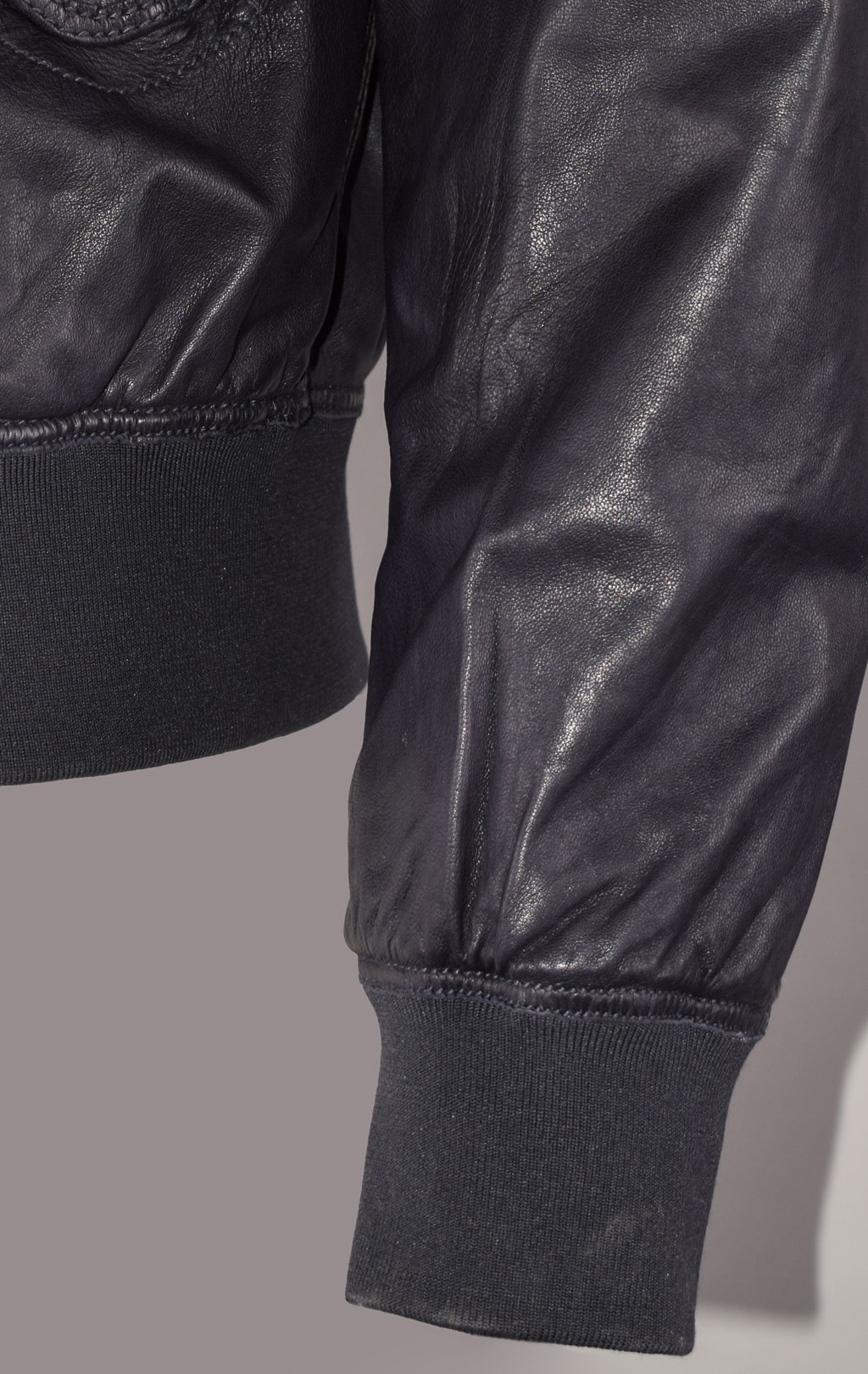 Ветровка PARAJUMPERS BRIGADIER LEATHER кожа SS 22 navy 