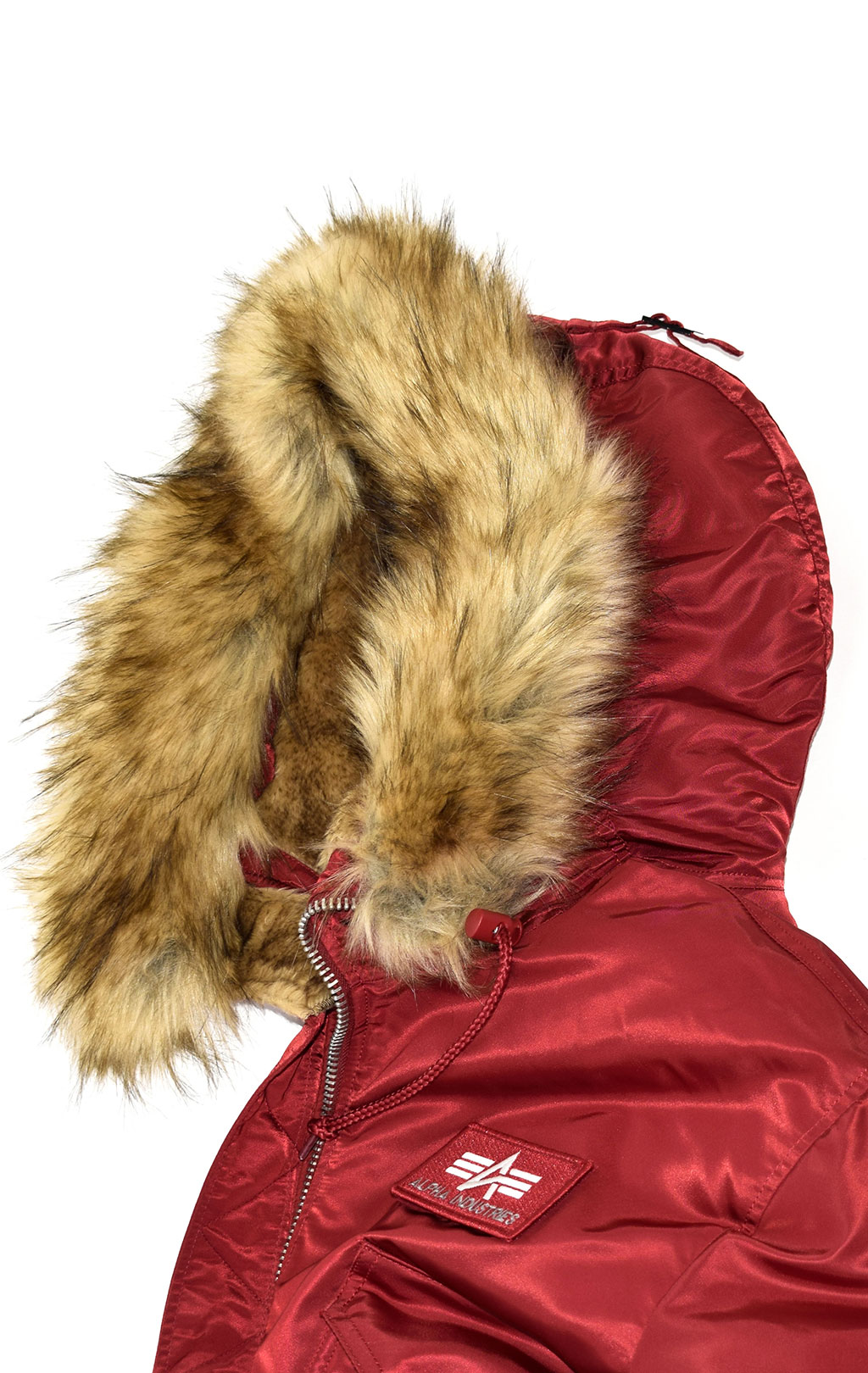 Аляска короткая ALPHA INDUSTRIES 45P HOODED CUSTOM commander red 
