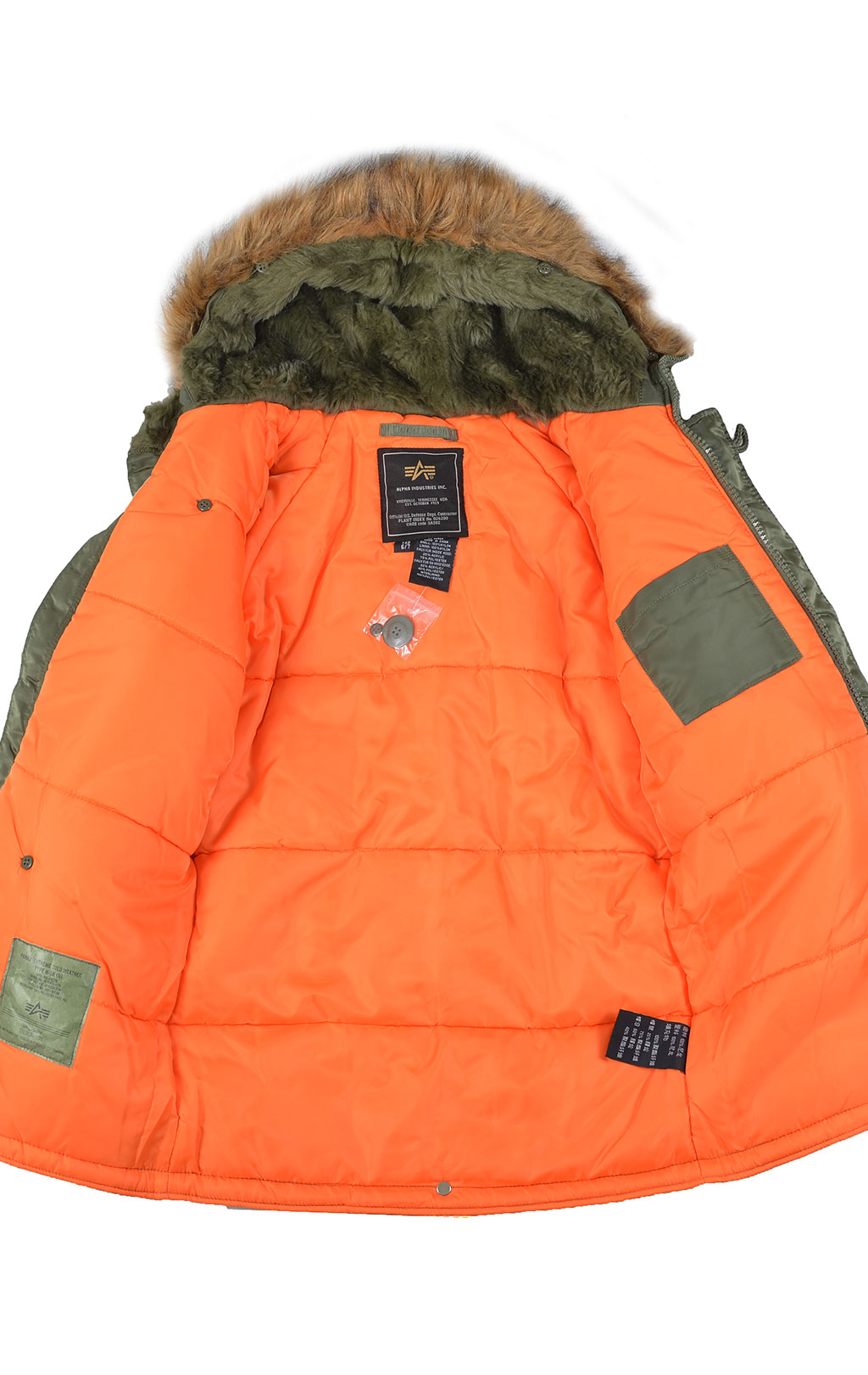 Детская аляска длинная ALPHA INDUSTRIES N-3B CLASSIC sage green 