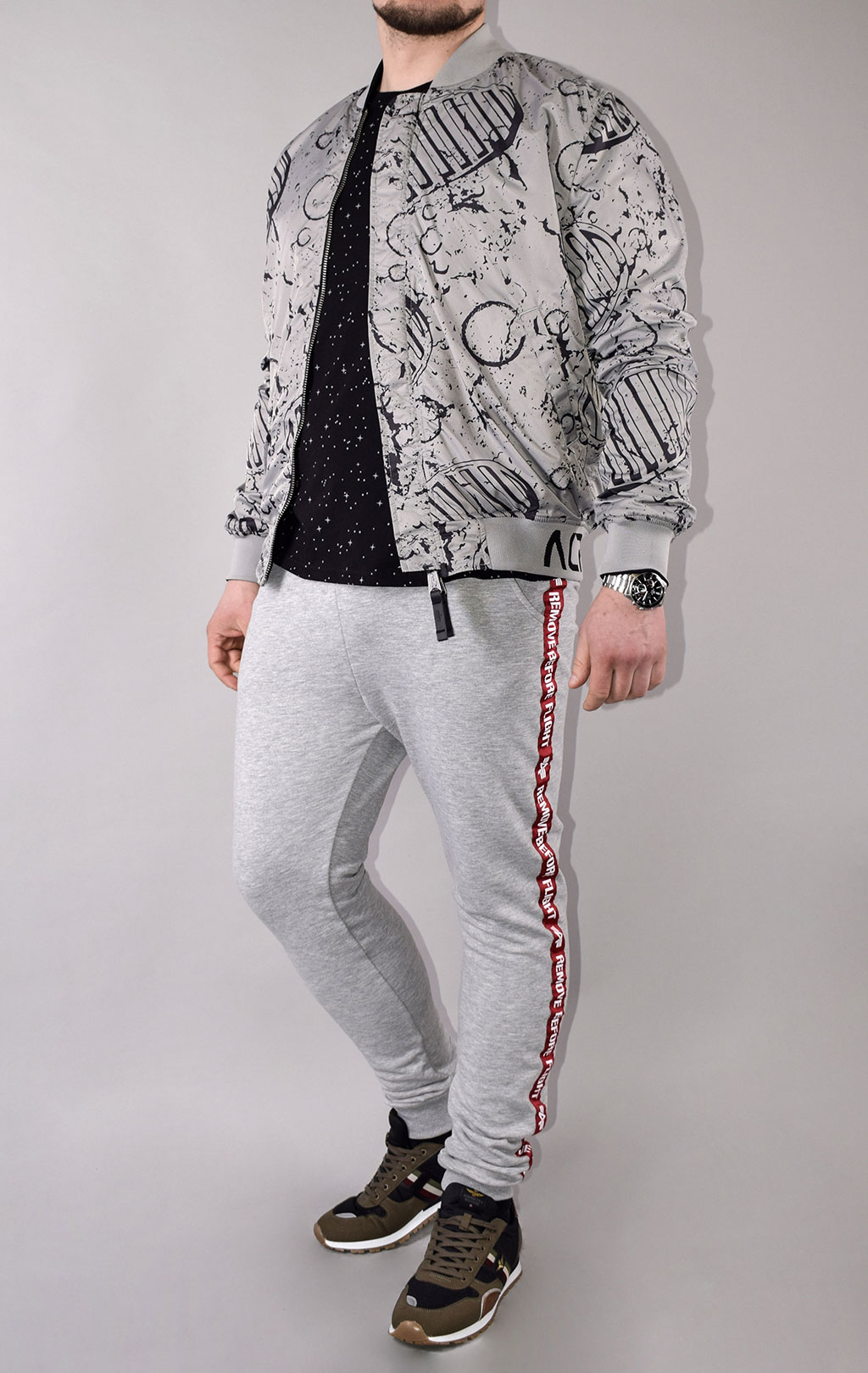 Ветровка-бомбер ALPHA INDUSTRIES MA-1 MOON LANDING REVERSIBLE black 