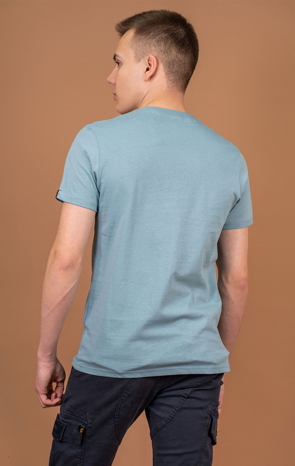 Футболка ALPHA INDUSTRIES EMB T greyblue 