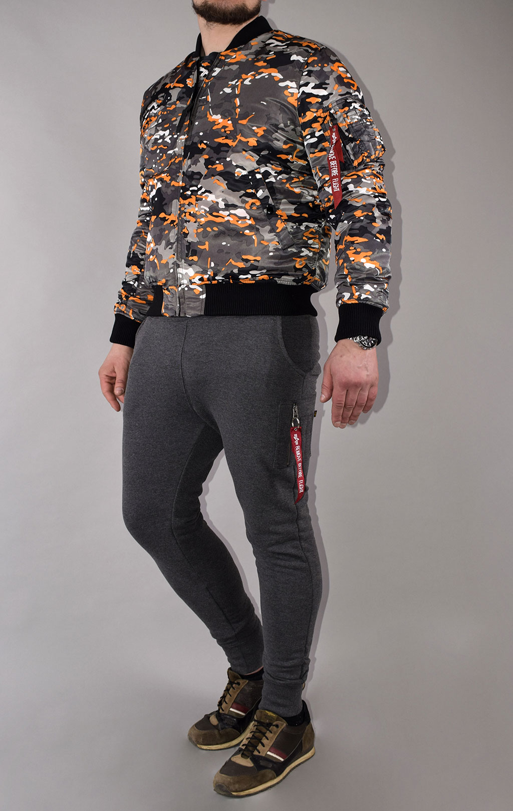 Бомбер ALPHA INDUSTRIES MA-1 VF 59 black orange camo 