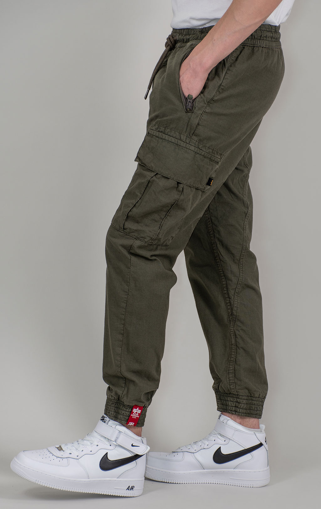 Брюки джоггеры ALPHA INDUSTRIES RIPSTOP JOGGER greyblack 