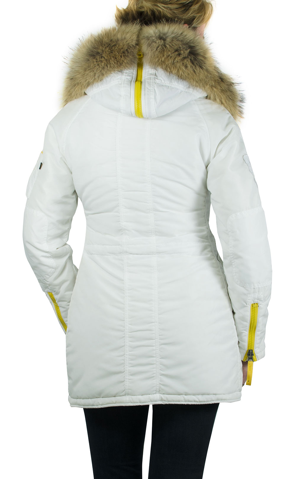 Женская аляска ALPHA INDUSTRIES N-3B PPS натур. мех white 